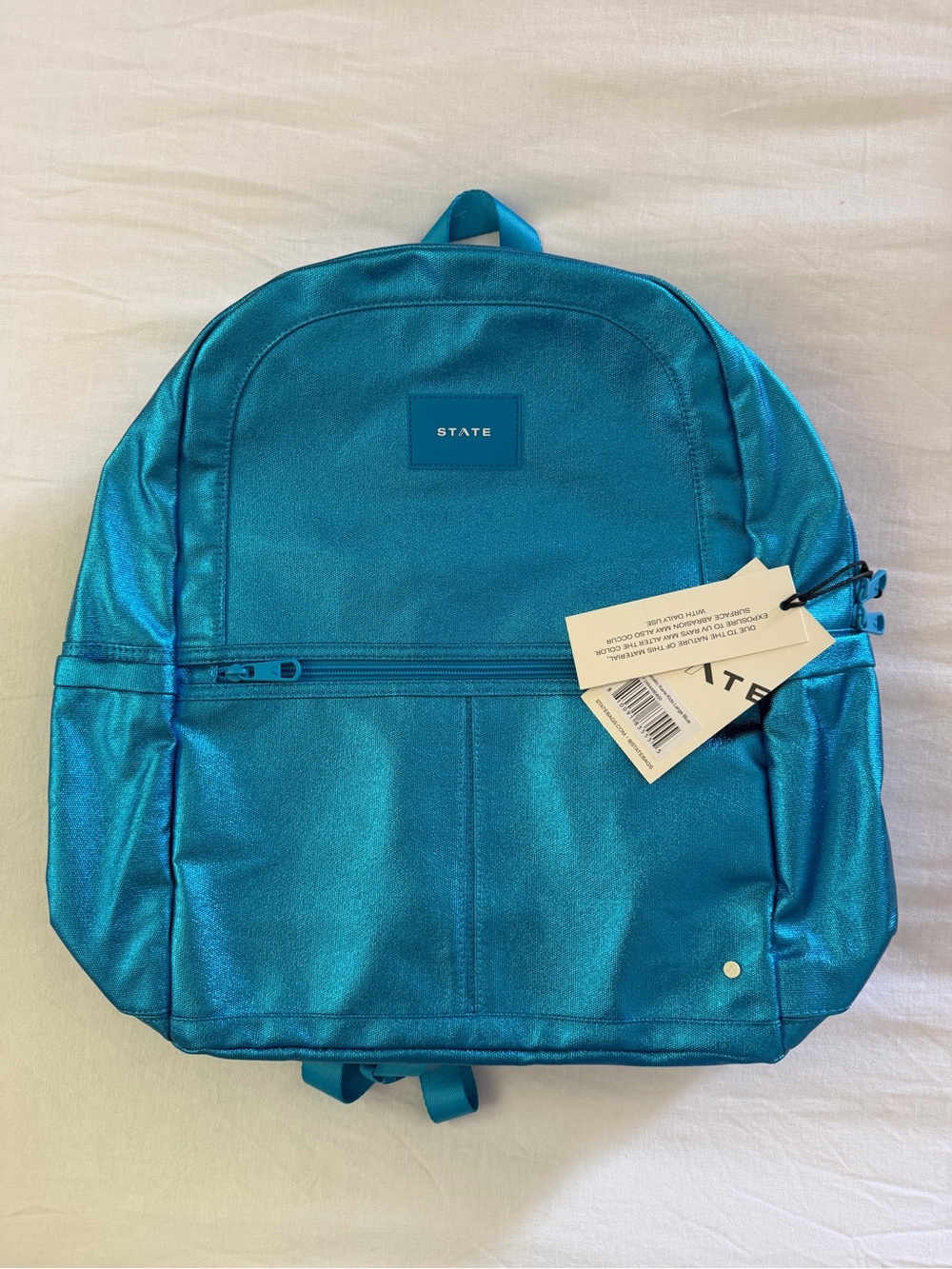 STATE Double Pocket Large Backpack - Metallic Blue